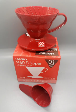 Hario V60 Coffee Dripper – Size 02, Plastic (Red)